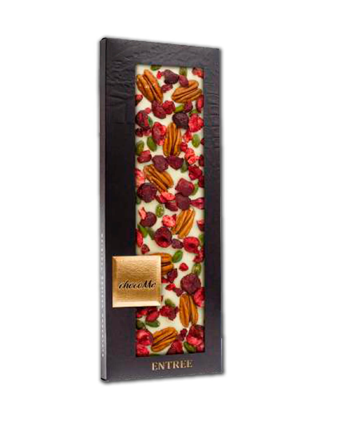 chocolate blanco con semillas y frutas