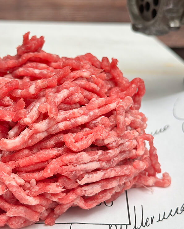Carne picada de mezcla recién picada y envasada al vacío sin conservantes