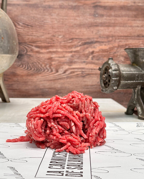 Carne picada de mezcla recién picada y envasada al vacío sin conservantes
