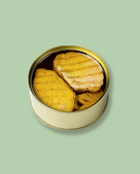 bonito a la brasa en lata del restaurante Güeyu Mar