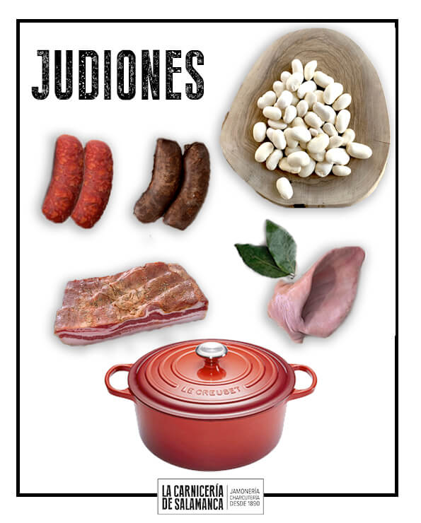 Ingredientes para preparar la receta tradicional de judiones