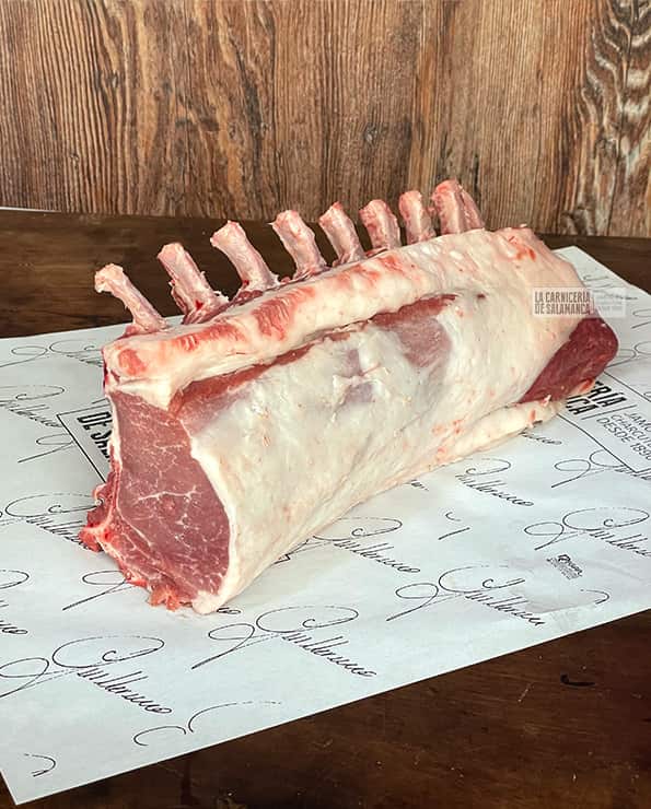 Rack de cerdo o costillar de cerdo, carré de cerdo, chuletero de cerdo, carne de cerdo de La Carnicería de Salamanca.