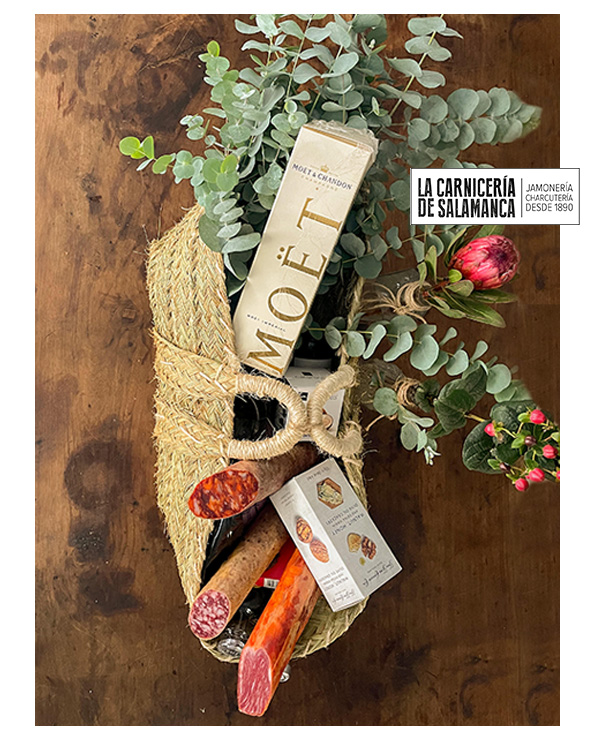 Cesta Navidad bonita, cesta artesana grande