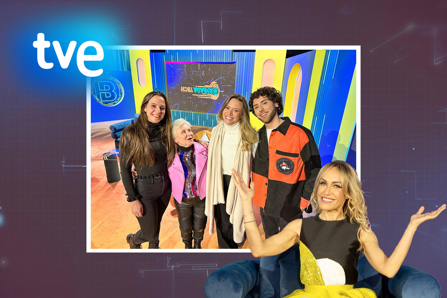 María y Estefanía de La Carnicería de Salamanca durante la grabación del programa Brigada Tech. Nuestra carnicería online: La Carnicería de Salamanca en televisión Española en el programa Brigada Tech