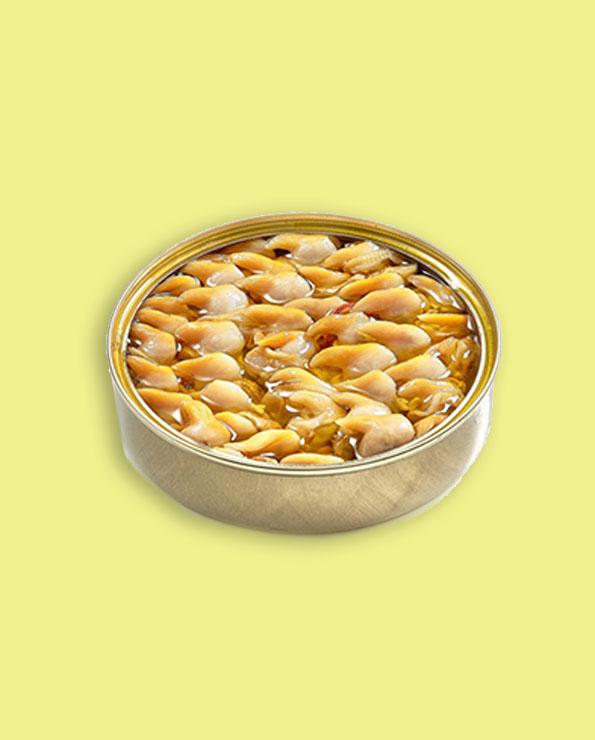 Lata abierta de berberechos a la brasa Güeyu Mar tamaño L